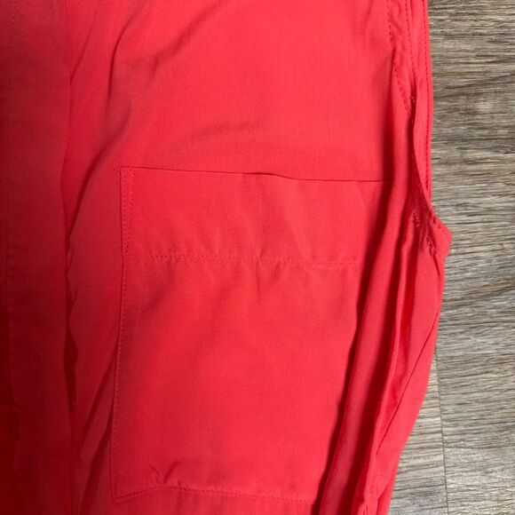 GAP Vibrant Coral Midi Dress with pockets - Picture 6 of 11